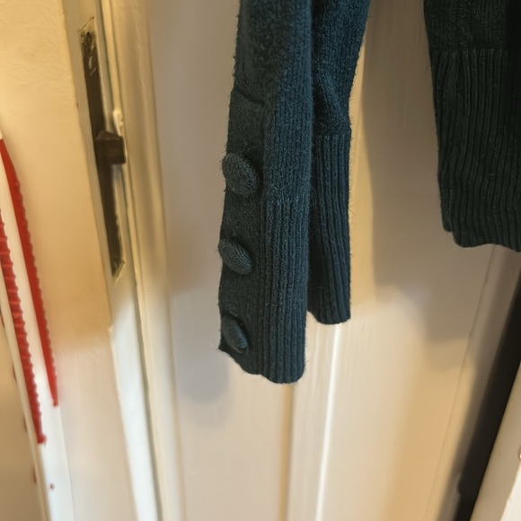 Cowl neck deep turquoise sweater - Picture 3 of 6